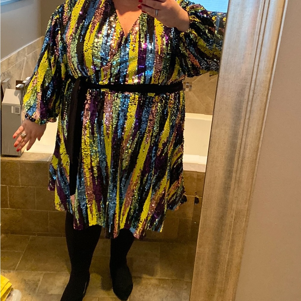 Multi colored sequin dress